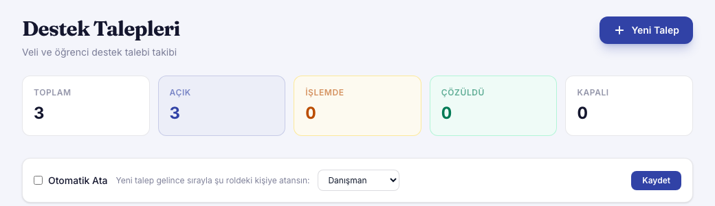 Destek Talepleri Kaybolmasın